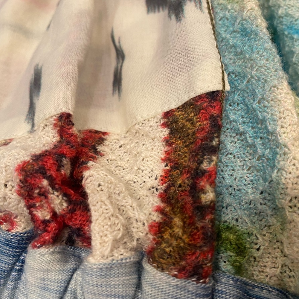 NWOT Anthropologie Boho Patchwork Knit Top - Picture 6 of 9